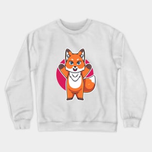 cute fox cartoon illustration vector Crewneck Sweatshirt